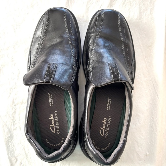 NWOT Clarks Gessler Step Black Leather Loafers Extreme comfort SZ 11 M